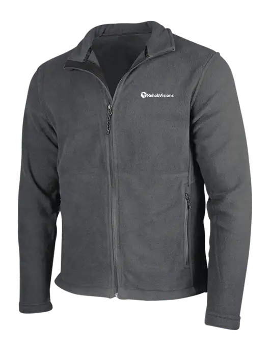 Dark Grey Fleece Jacket w/RehabVisions POST Logo