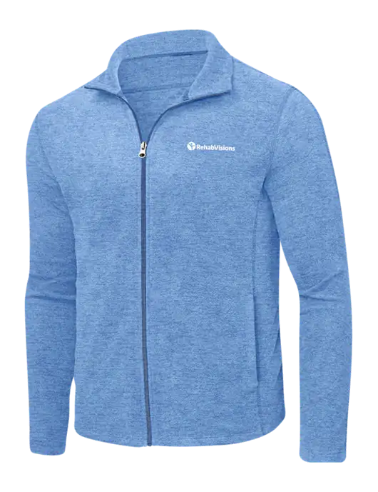 Light Royal Heather Microfleece Full-Zip Jacket w/RehabVisions POST Logo
