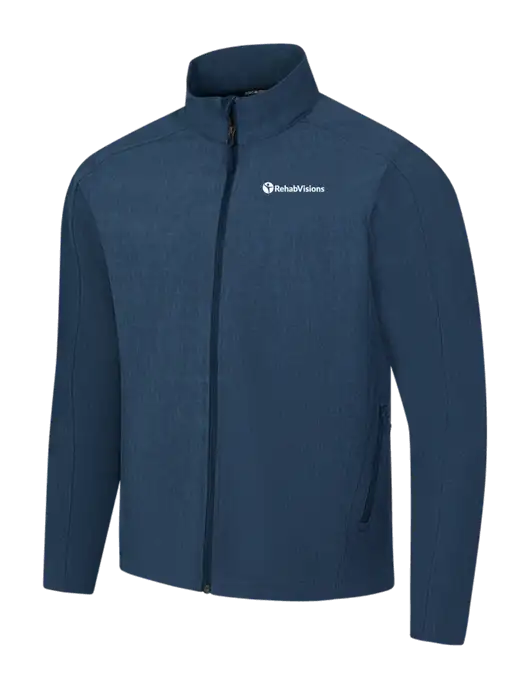 Navy Heather Core Soft Shell Jacket w/RehabVisions POST Logo