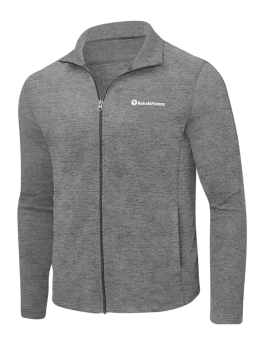 Medium Grey Heather Microfleece Full-Zip Jacket w/RehabVisions POST Logo