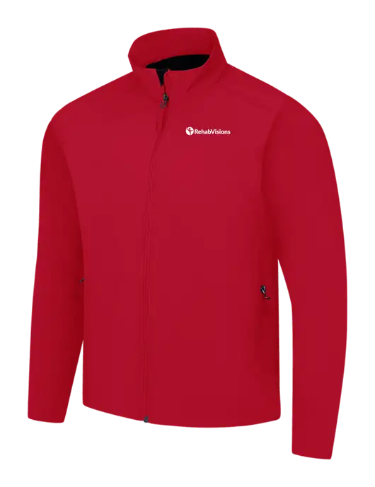 Red Core Soft Shell Jacket w/RehabVisions POST Logo