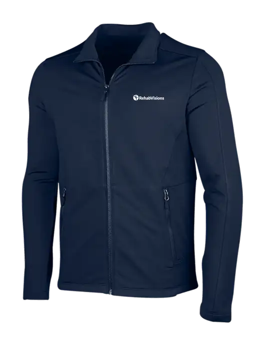 Navy Grid Fleece Jacket w/RehabVisions POST Logo