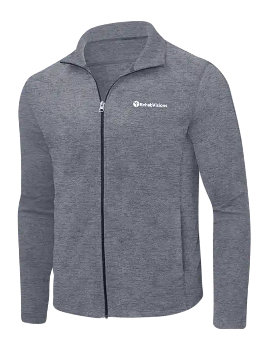 Light Navy Heather Microfleece Full-Zip Jacket w/RehabVisions POST Logo