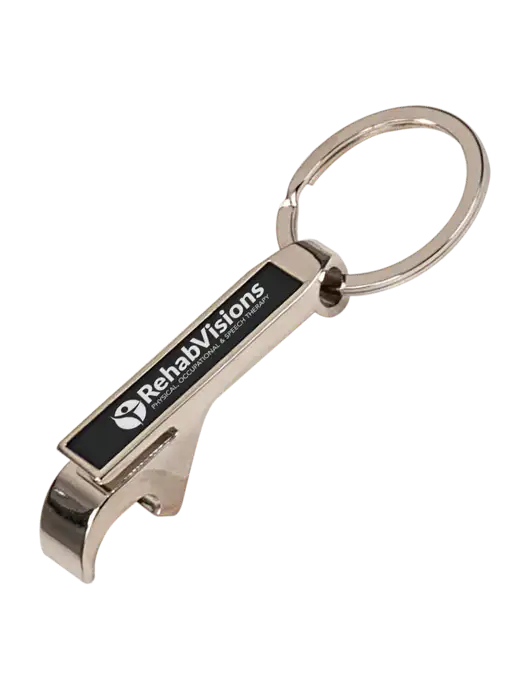 Black Bottle Opener Keychain w/RehabVisions POST Logo