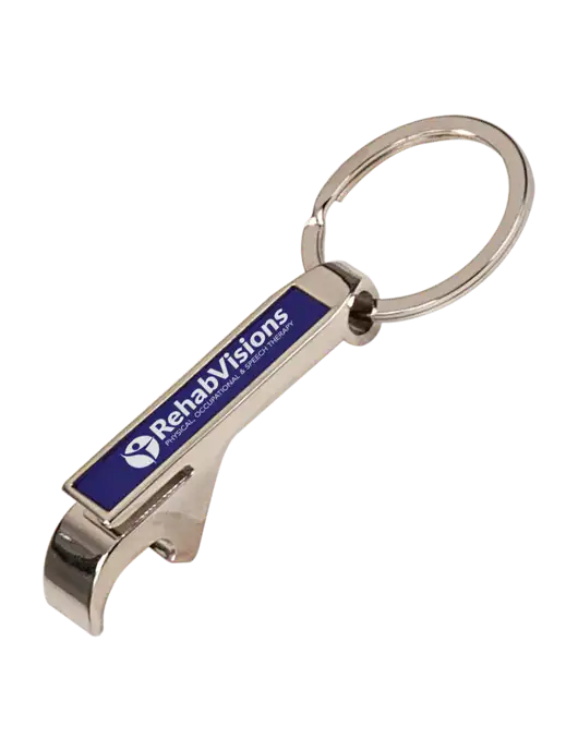 Blue Bottle Opener Keychain w/RehabVisions POST Logo