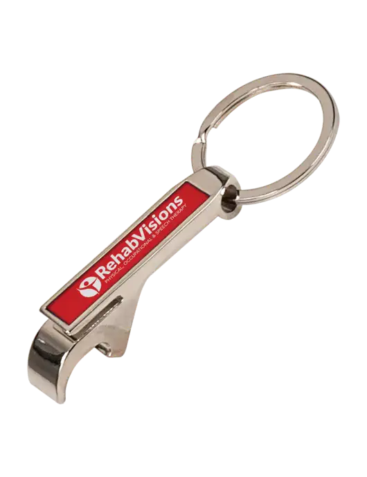 Red Bottle Opener Keychain w/RehabVisions POST Logo
