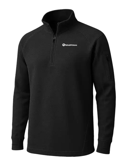 Black Tech Fleece 1/4 Zip Pullover w/RehabVisions POST Logo