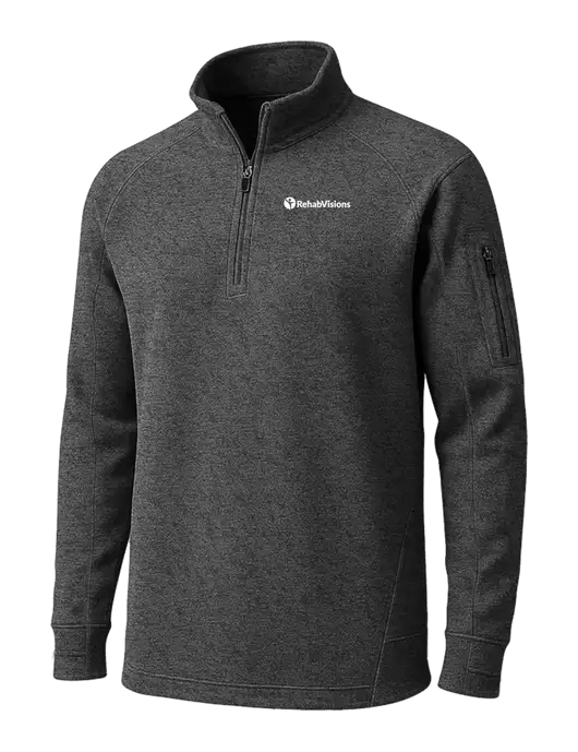 Graphite Heather Tech Fleece 1/4 Zip Pullover w/RehabVisions POST Logo