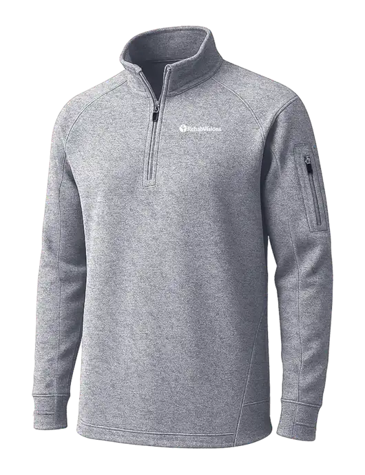 Grey Heather Tech Fleece 1/4 Zip Pullover w/RehabVisions POST Logo