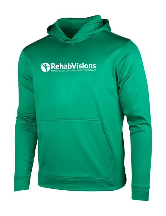 Kelly Green Sport-Wick Fleece Hooded Pullover w/RehabVisions POST Logo