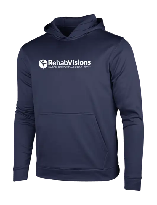 Navy Sport-Wick Fleece Hooded Pullover w/RehabVisions POST Logo