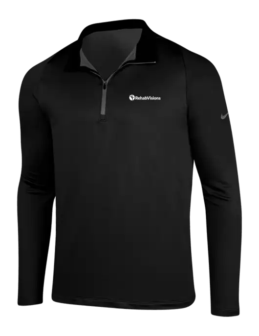 NIKE Black/Dark Grey Dry-Fit Stretch 1/2 Zip Cover-Up w/RehabVisions POST Logo