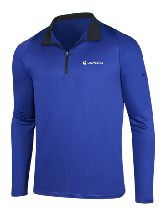 NIKE Deep Royal/Black Dry-Fit Stretch 1/2 Zip Cover-Up w/RehabVisions POST Logo