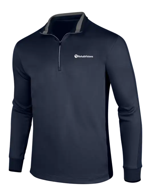 NIKE Midnight Navy Heather/Midnight Navy Dry-Fit 1/2 Zip Cover-Up w/RehabVisions POST Logo