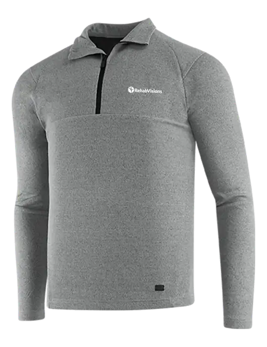 OGIO Petrol Grey Heather Transition 1/4 Zip Pullover w/RehabVisions POST Logo