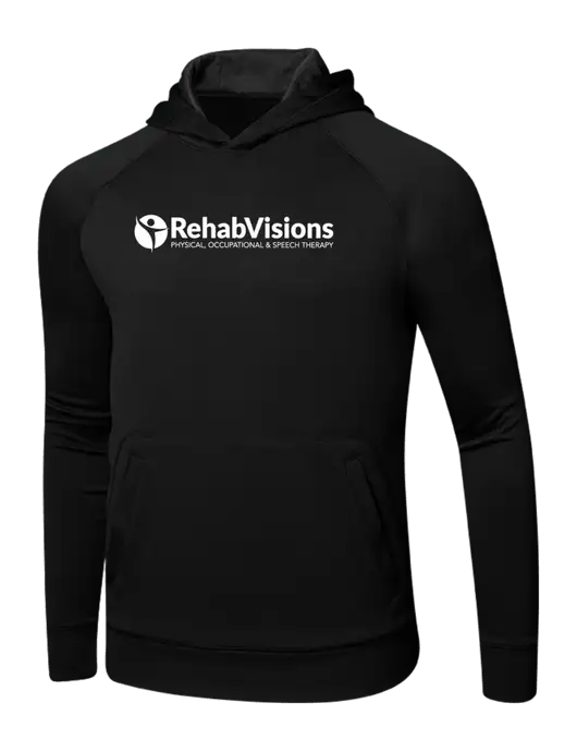 Tech Black Fleece Hooded Sweatshirt w/RehabVisions POST Logo