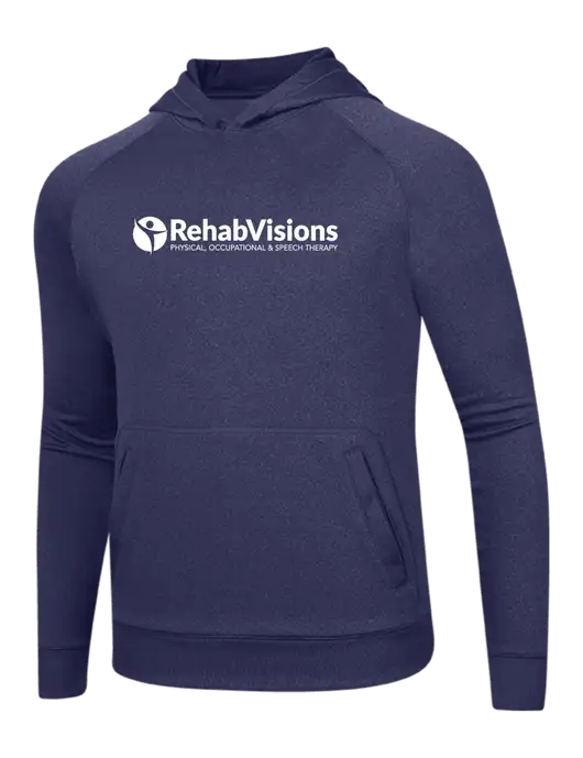 Tech True Navy Fleece Hooded Sweatshirt w/RehabVisions POST Logo
