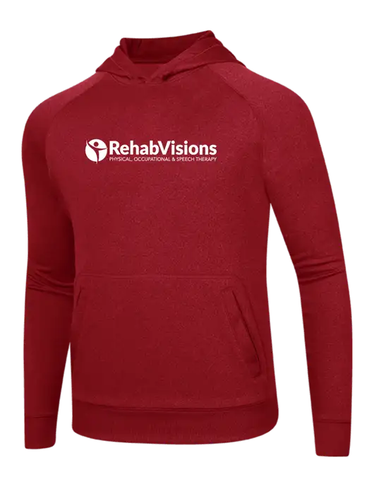 Tech True Red Fleece Hooded Sweatshirt w/RehabVisions POST Logo