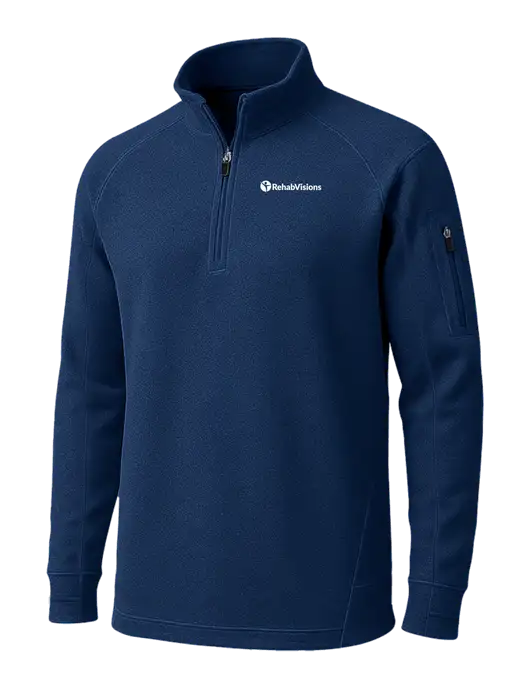 True Navy Tech Fleece 1/4 Zip Pullover w/RehabVisions POST Logo