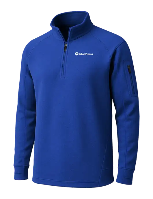 True Royal Tech Fleece 1/4 Zip Pullover w/RehabVisions POST Logo