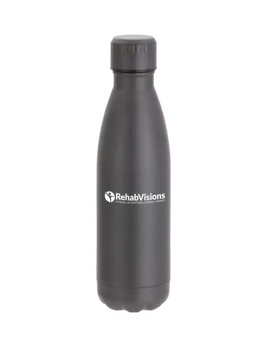 City Go Matte Charcoal 17 oz Insulated Bottle w/RehabVisions POST Logo