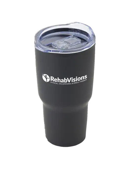 Odyssey Black 30 oz Travel Tumbler w/RehabVisions POST Logo