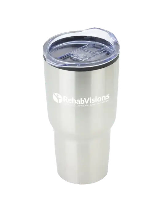 Odyssey Silver 30 oz Travel Tumbler w/RehabVisions POST Logo