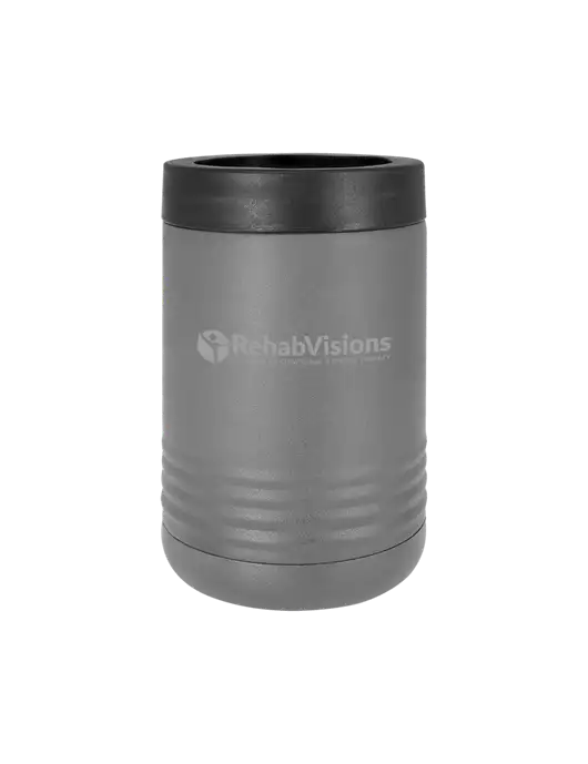 Polar Camel 12 oz Powder Coated Grey Vacuum Insulated Beverage Holder w/RehabVisions POST Logo