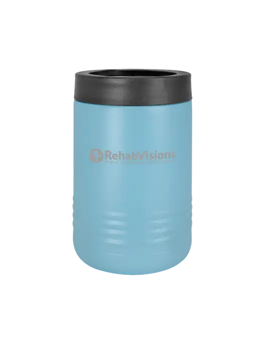 Polar Camel 12 oz Powder Coated Light Blue Vacuum Insulated Beverage Holder w/RehabVisions POST Logo