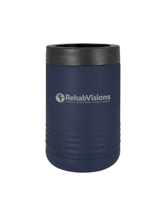 Polar Camel 12 oz Powder Coated Navy Vacuum Insulated Beverage Holder w/RehabVisions POST Logo