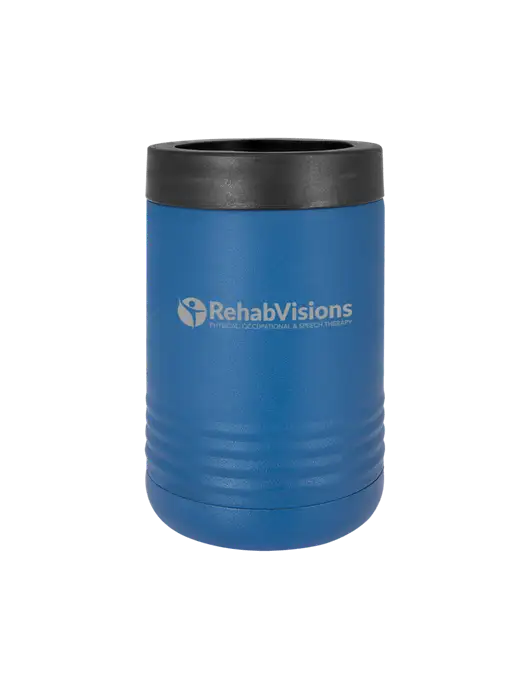 Polar Camel 12 oz Powder Coated Royal Blue Vacuum Insulated Beverage Holder w/RehabVisions POST Logo