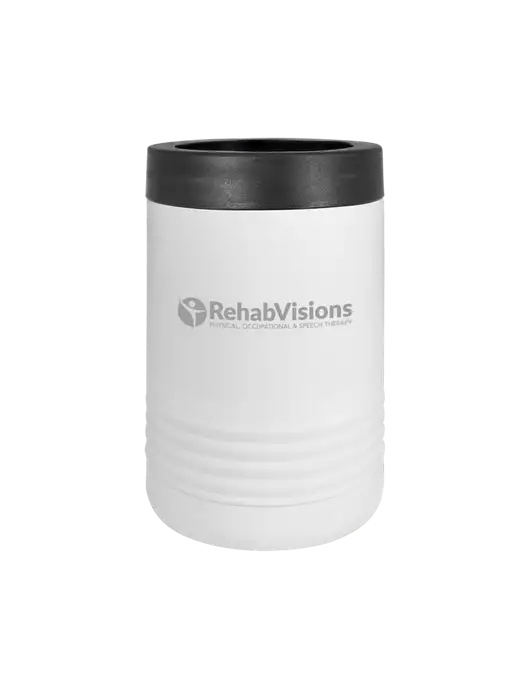 Polar Camel 12 oz Powder Coated White Vacuum Insulated Beverage Holder w/RehabVisions POST Logo