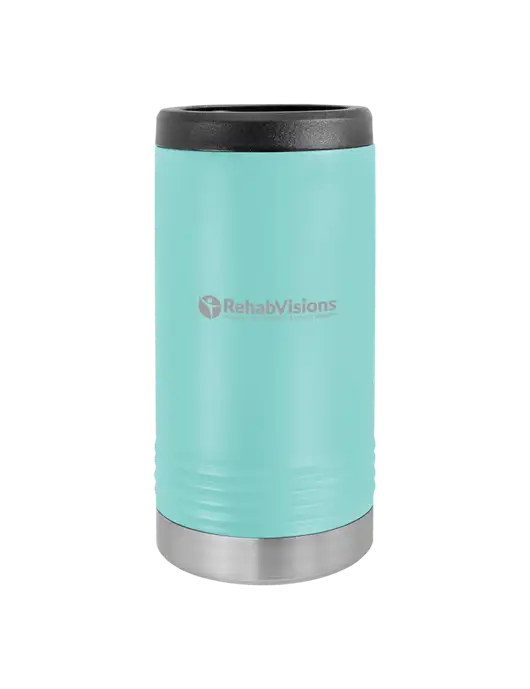 Polar Camel Powder Coated Seafoam Vacuum Insulated Slim Beverage Holder w/RehabVisions POST Logo