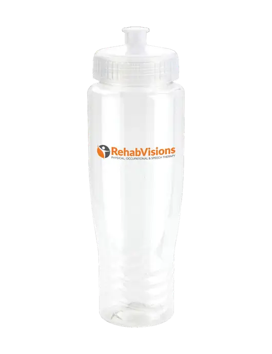 Roam Clear 28 oz Eco-Polyclear Bottle with Push Pull Lid w/RehabVisions POST Logo