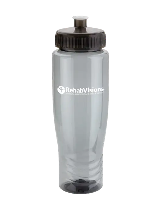 Roam Smoke 28 oz Eco-Polyclear Bottle with Push Pull Lid w/RehabVisions POST Logo