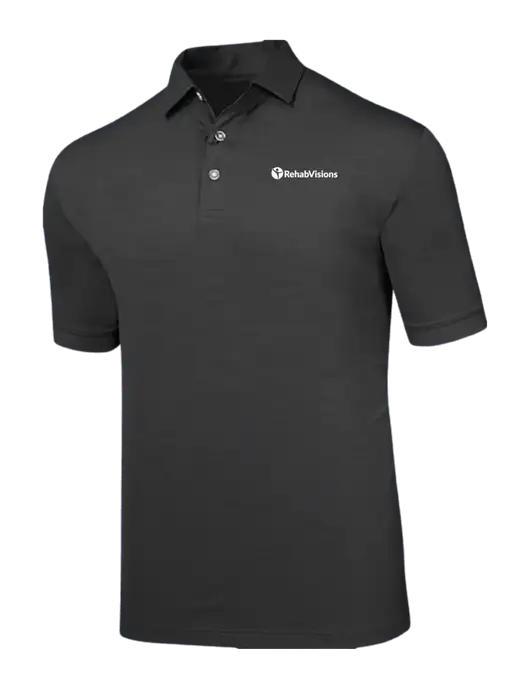 Callaway Black Fashion Tonal Polo w/RehabVisions POST Logo