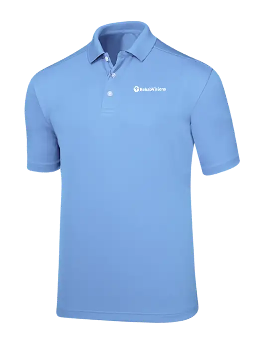 Callaway Core Light Blue Performance Polo w/RehabVisions POST Logo