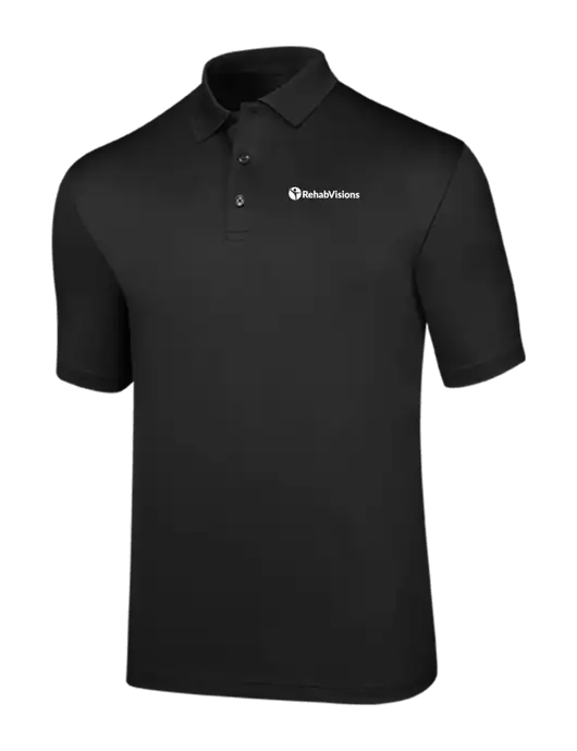 Callaway Opti-Dri Black Chev Polo w/RehabVisions POST Logo