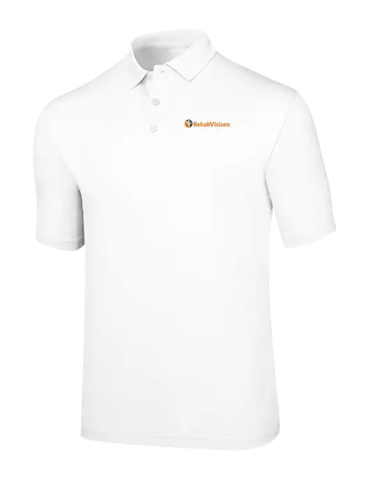 Callaway Opti-Dri White Chev Polo w/RehabVisions POST Logo