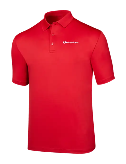 Callaway Opti-Dri Red Chev Polo w/RehabVisions POST Logo