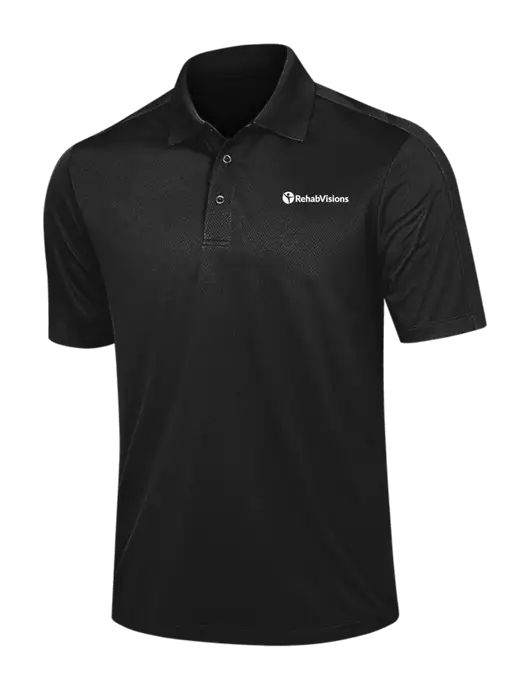 Black Diamond Textured Jacquard Polo w/RehabVisions POST Logo