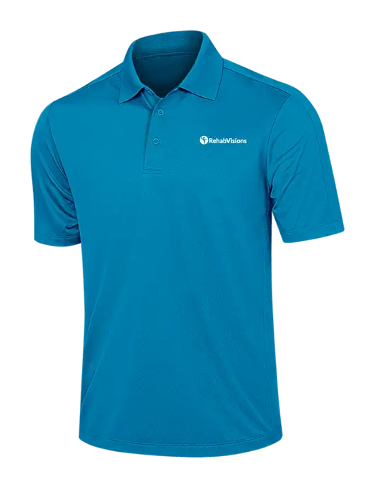 Sapphire Blue Diamond Textured Jacquard Polo w/RehabVisions POST Logo
