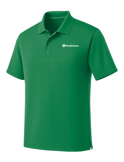 Kelly Green Dry Zone UV Micro Mesh Polo w/RehabVisions POST Logo
