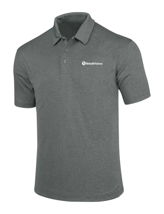 Charcoal Trace Heather Polo w/RehabVisions POST Logo