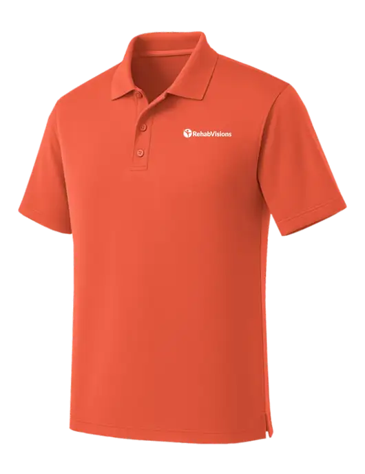Coral Dry Zone UV Micro Mesh Polo w/RehabVisions POST Logo