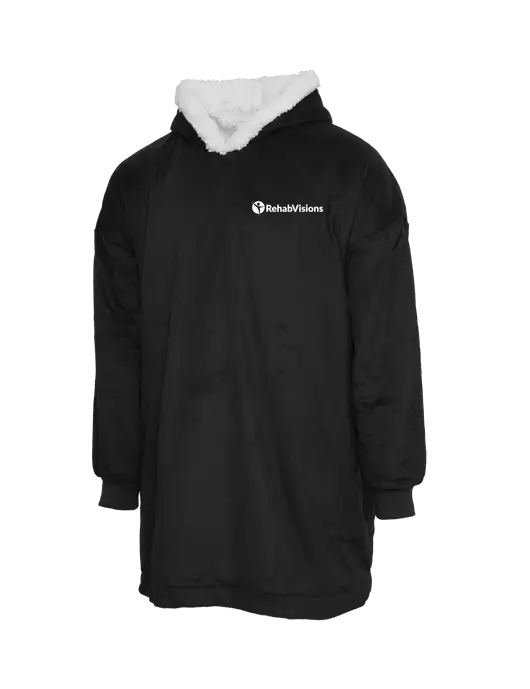 Wearable Lodge Black Blanket w/RehabVisions POST Logo