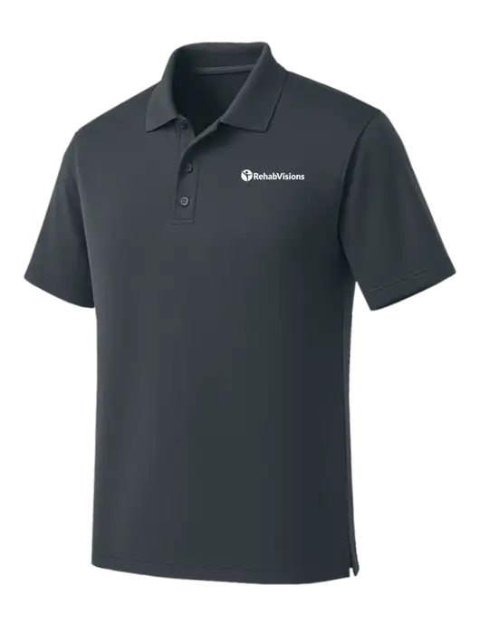 Dark Grey Dry Zone UV Micro Mesh Polo w/RehabVisions POST Logo