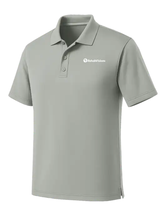 Light Grey Dry Zone UV Micro Mesh Polo w/RehabVisions POST Logo