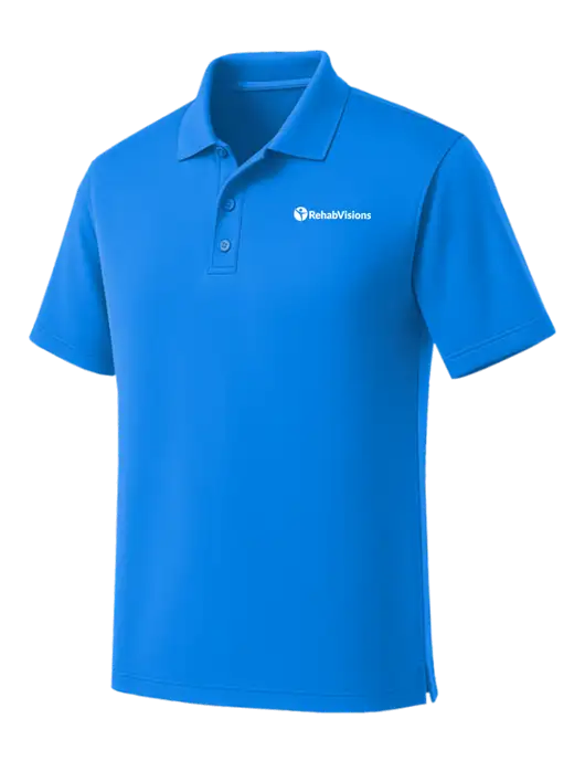 Light Royal Blue Dry Zone UV Micro Mesh Polo w/RehabVisions POST Logo