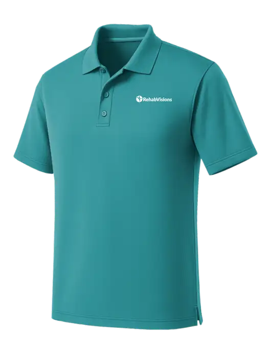 Light Teal Dry Zone UV Micro Mesh Polo w/RehabVisions POST Logo